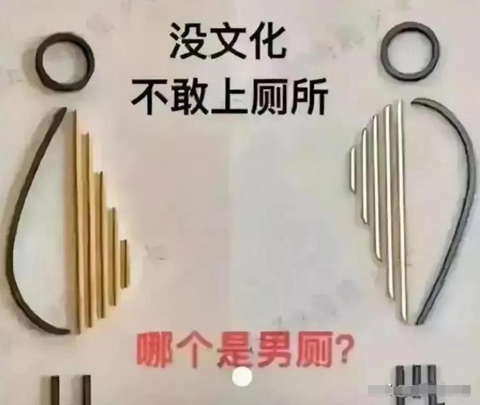 这年头没点文化，厕所都不敢上！你能分清男女吗？