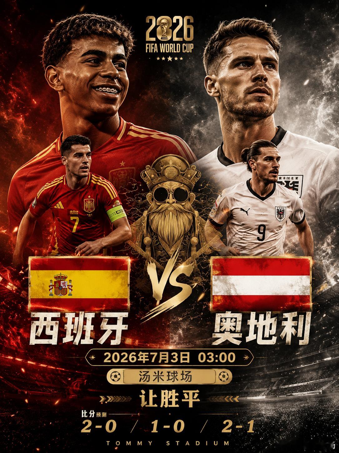 下午好兄弟们，昨天美国那场稳稳命中 汤米今天继续给大家分享西班牙vs奥地利世界杯
