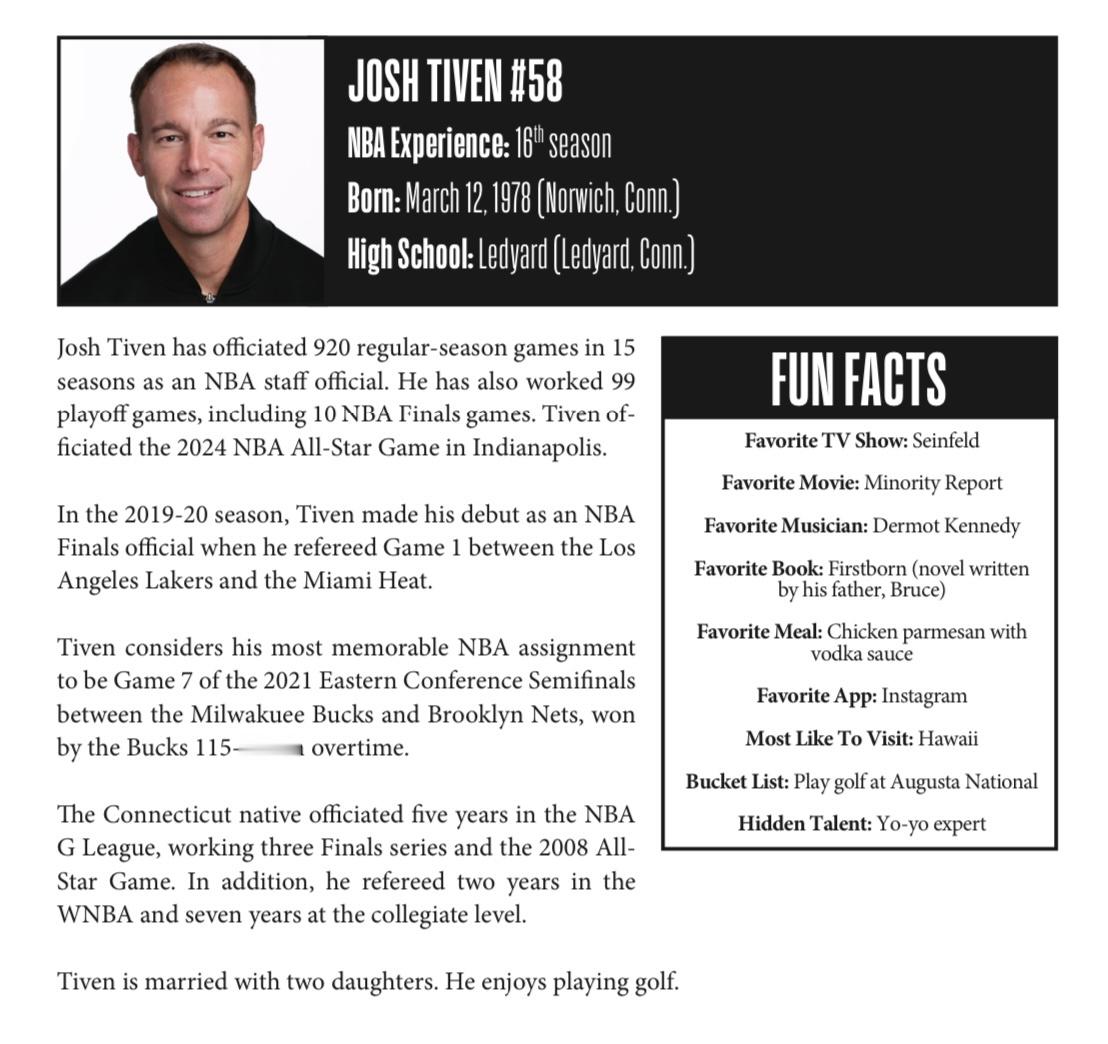 湖人火箭明日主裁判Josh Tiven本赛季执法湖人4胜3负本赛季执法火箭2胜2