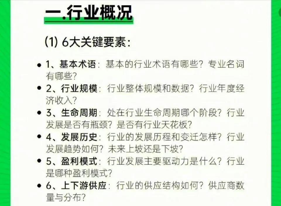 快速了解一个行业的方法。

