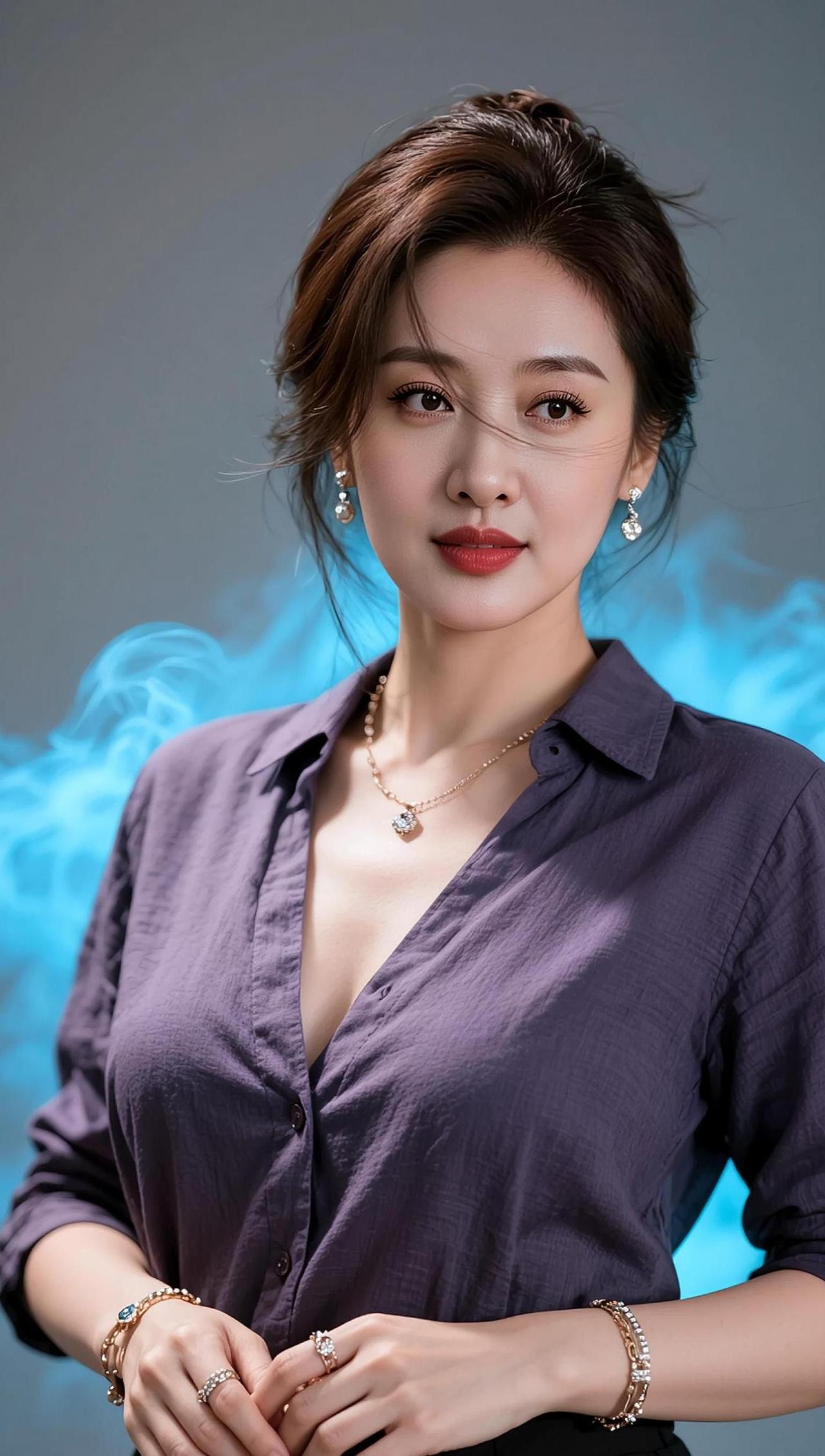 AI蓝调氛围感写真 抖音ai创作 少女写真 身材你品你细细的品 热门视频