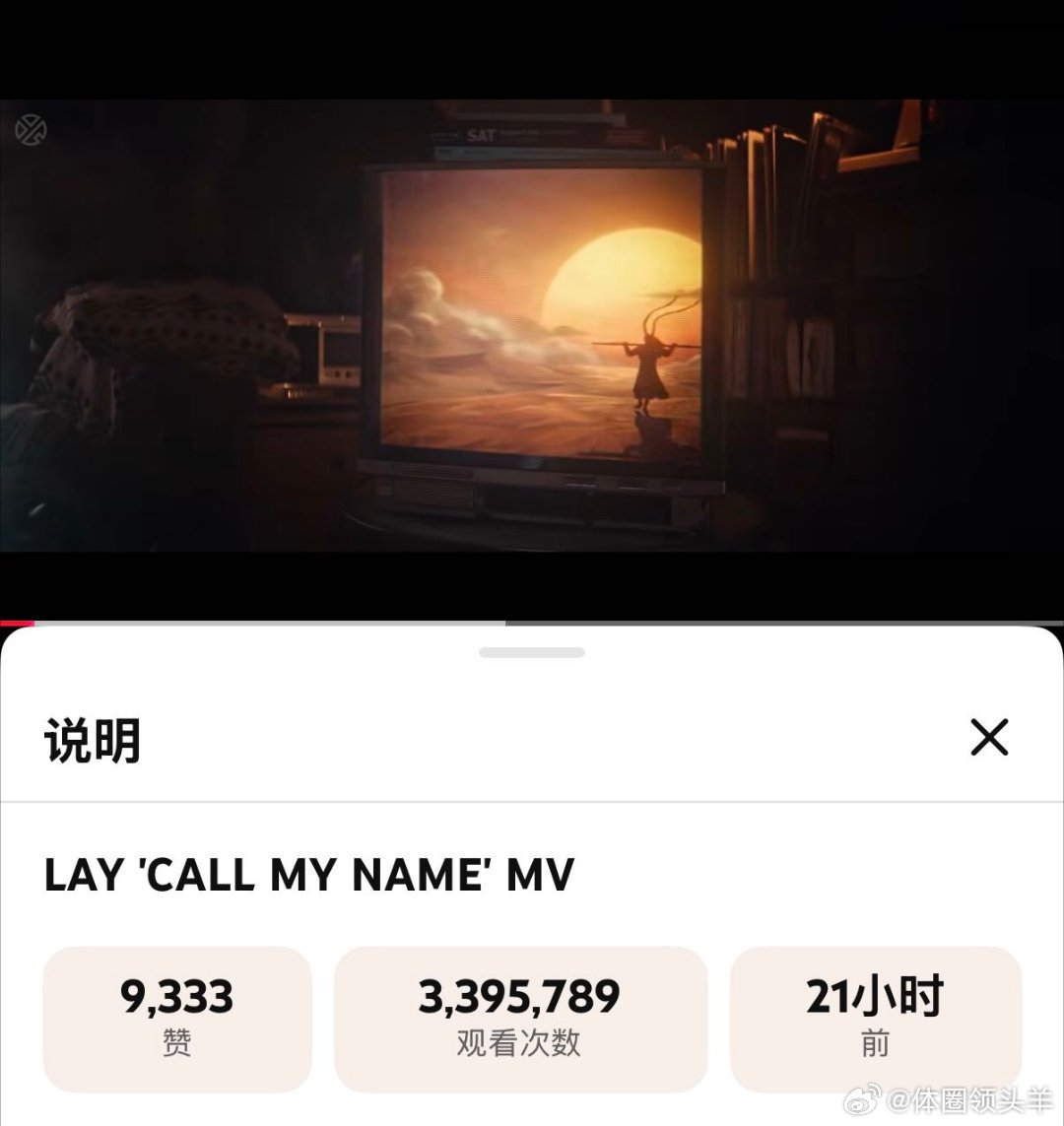 张艺兴新歌mv海外播放量张艺兴先行曲《Call My Name》MV油管播放量冲