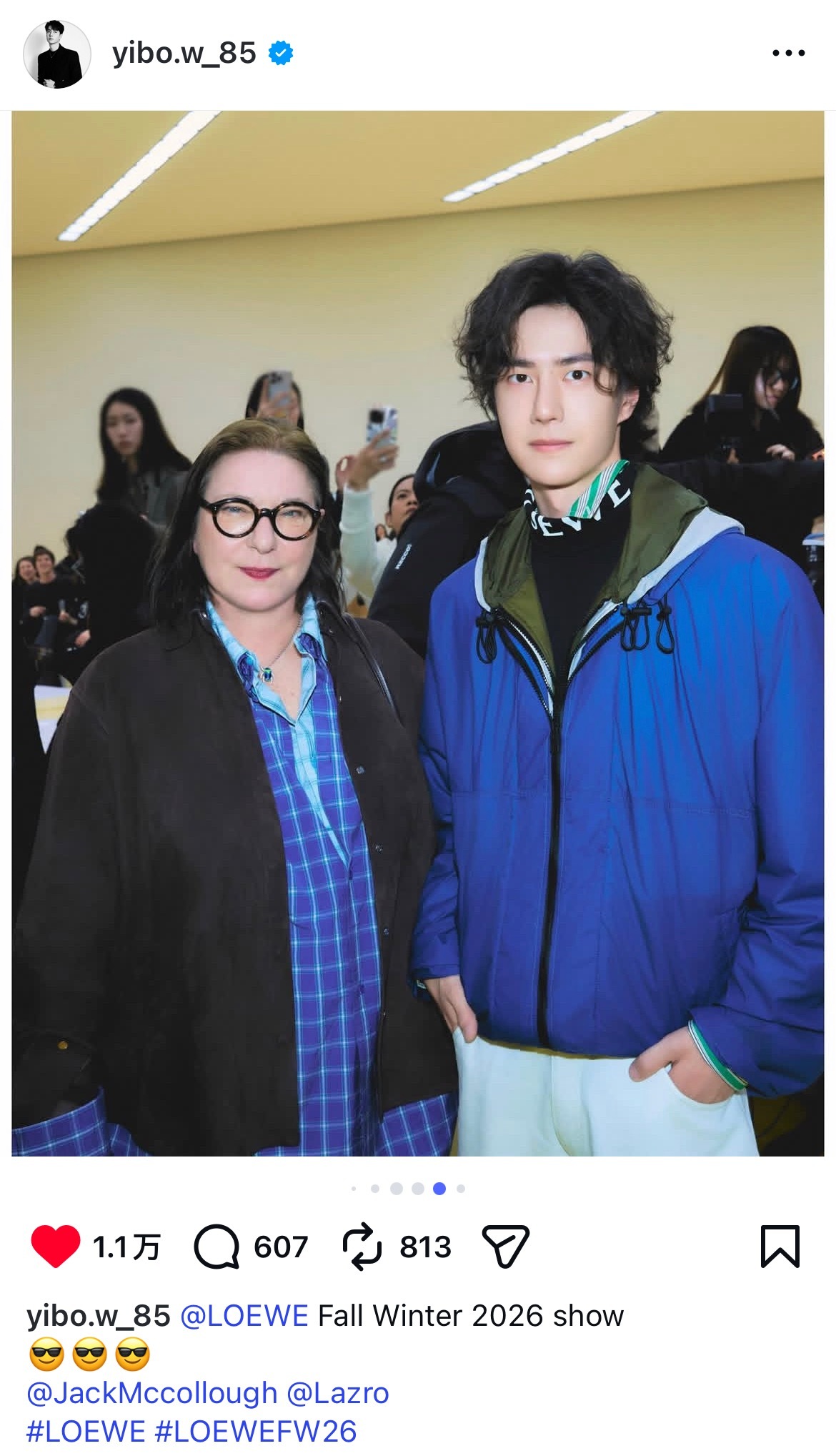 ins 更新 网页链接 大家去给一博多点点👍多多互动王一博巴黎时装周 loew