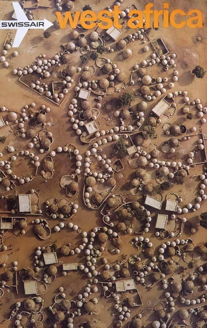 瑞士航空西非海报：刻板印象与争议视角
 
这张20世纪中后期的瑞士航空海报，把非