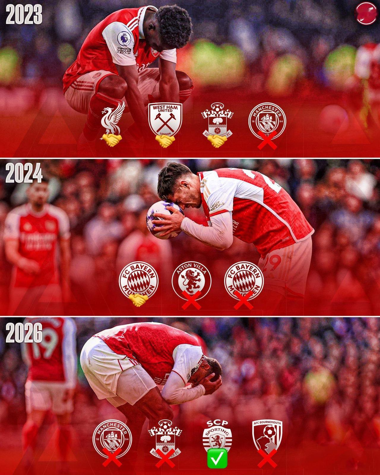 每年阿森纳球迷最害怕的是四月份。

今年四月只赢1场，输掉3场啦。

关键时候掉