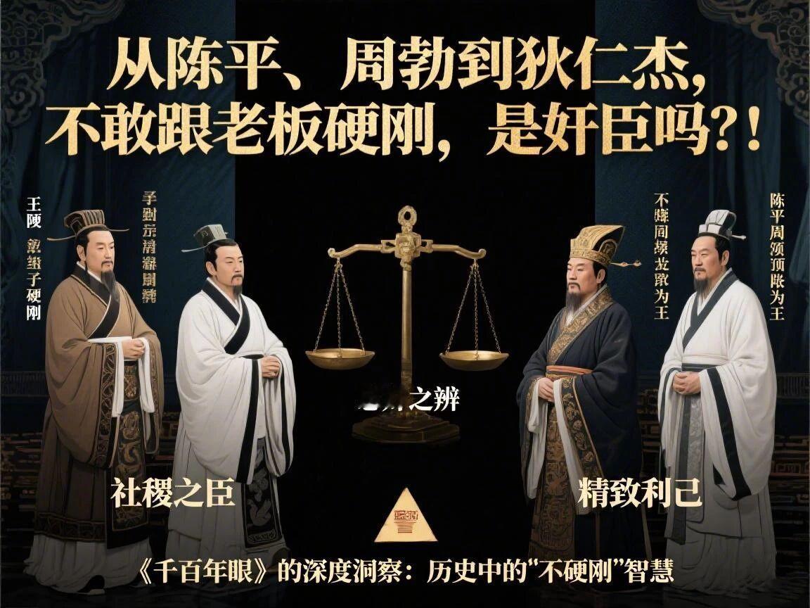 从陈平、周勃到狄仁杰，不敢跟老板硬刚，是奸臣吗？！
陈平、周勃是忠臣，还是精致的