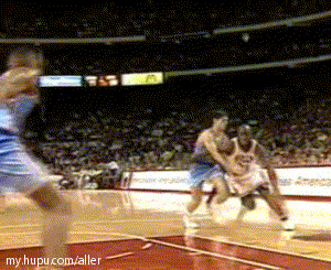 乔丹最强拉杆！空中连续两次拉杆！