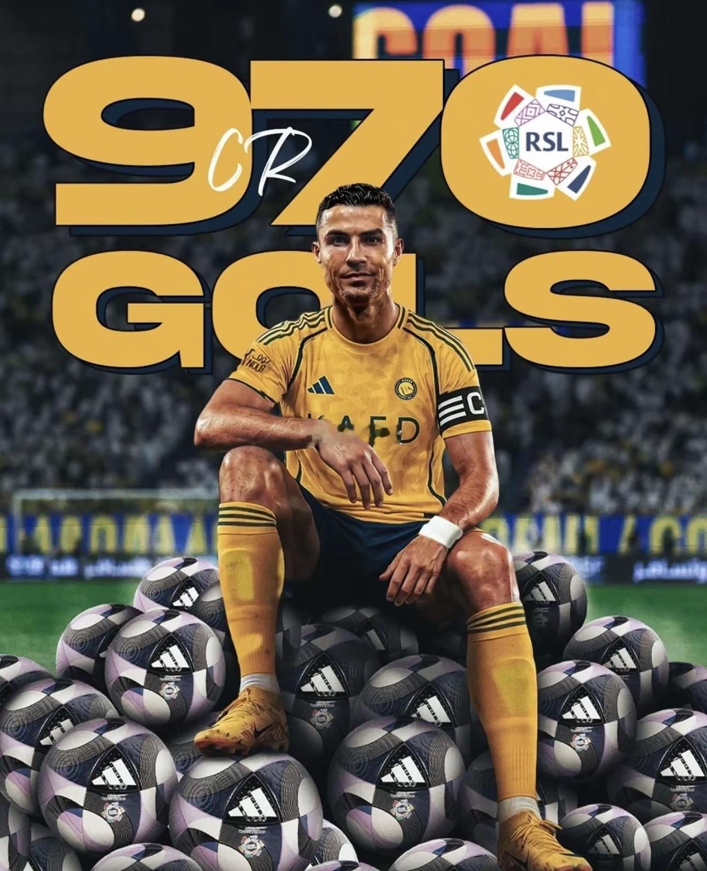 C罗970球足坛历史射手王再破纪录北京时间4月30日凌晨，41岁C罗用标志性回头