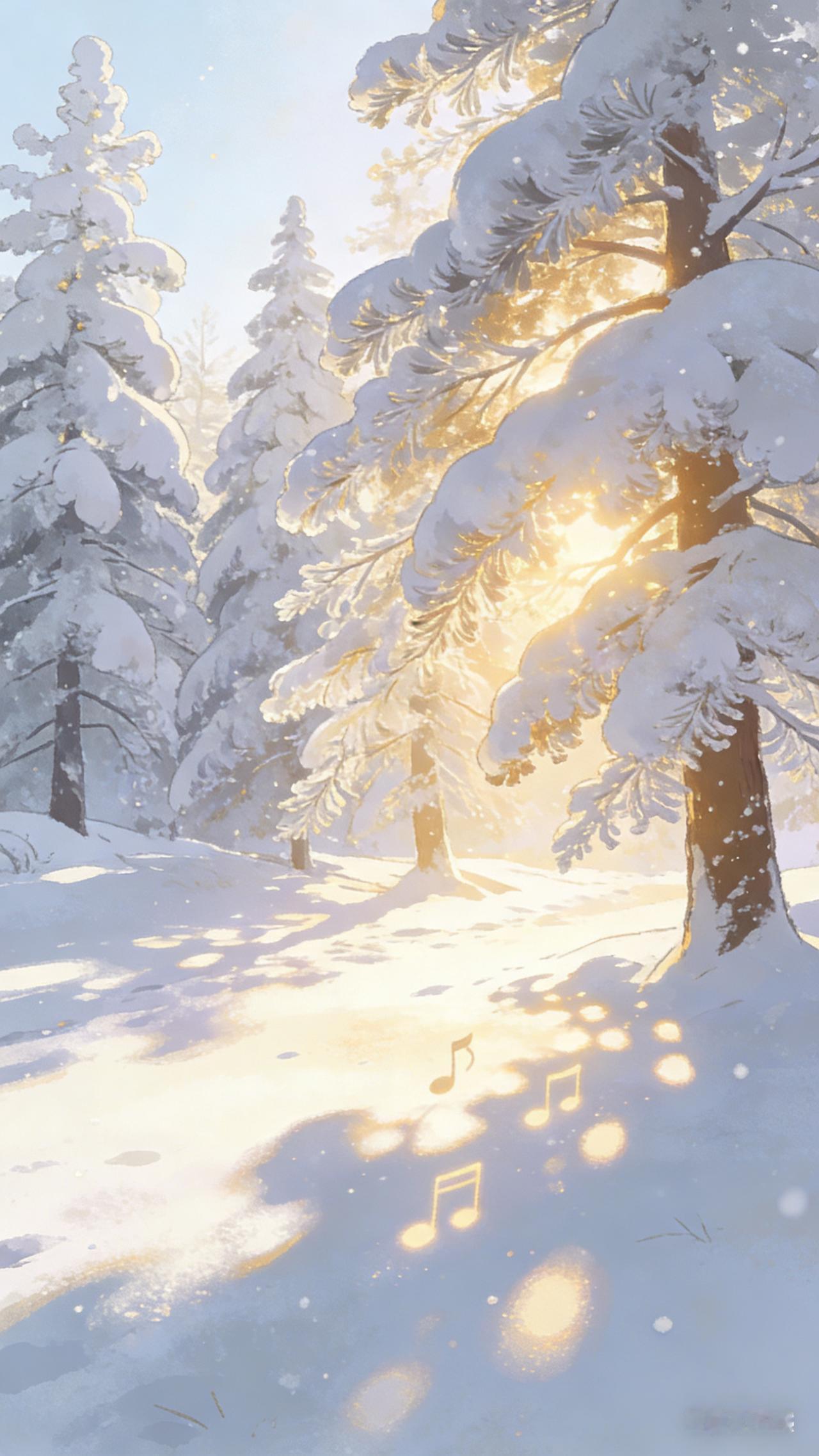 冬日景色白雪皑皑