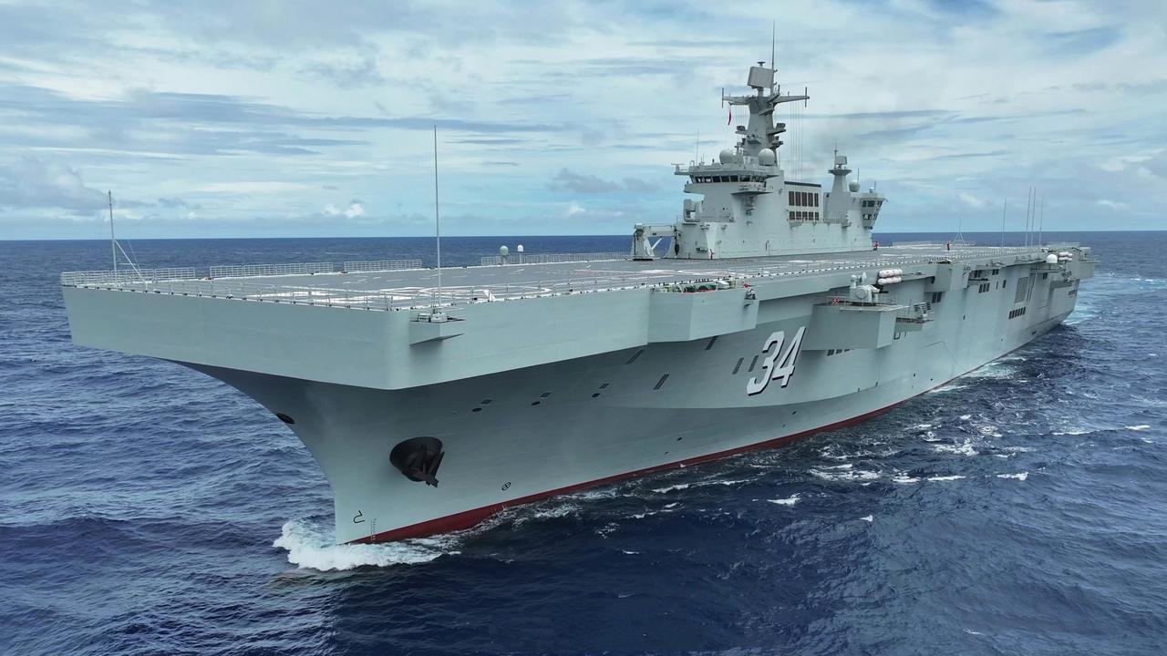 今日舰名：中国🇨🇳人民海军湖北舰，舷号34，属于075型两栖攻击舰4号舰，2
