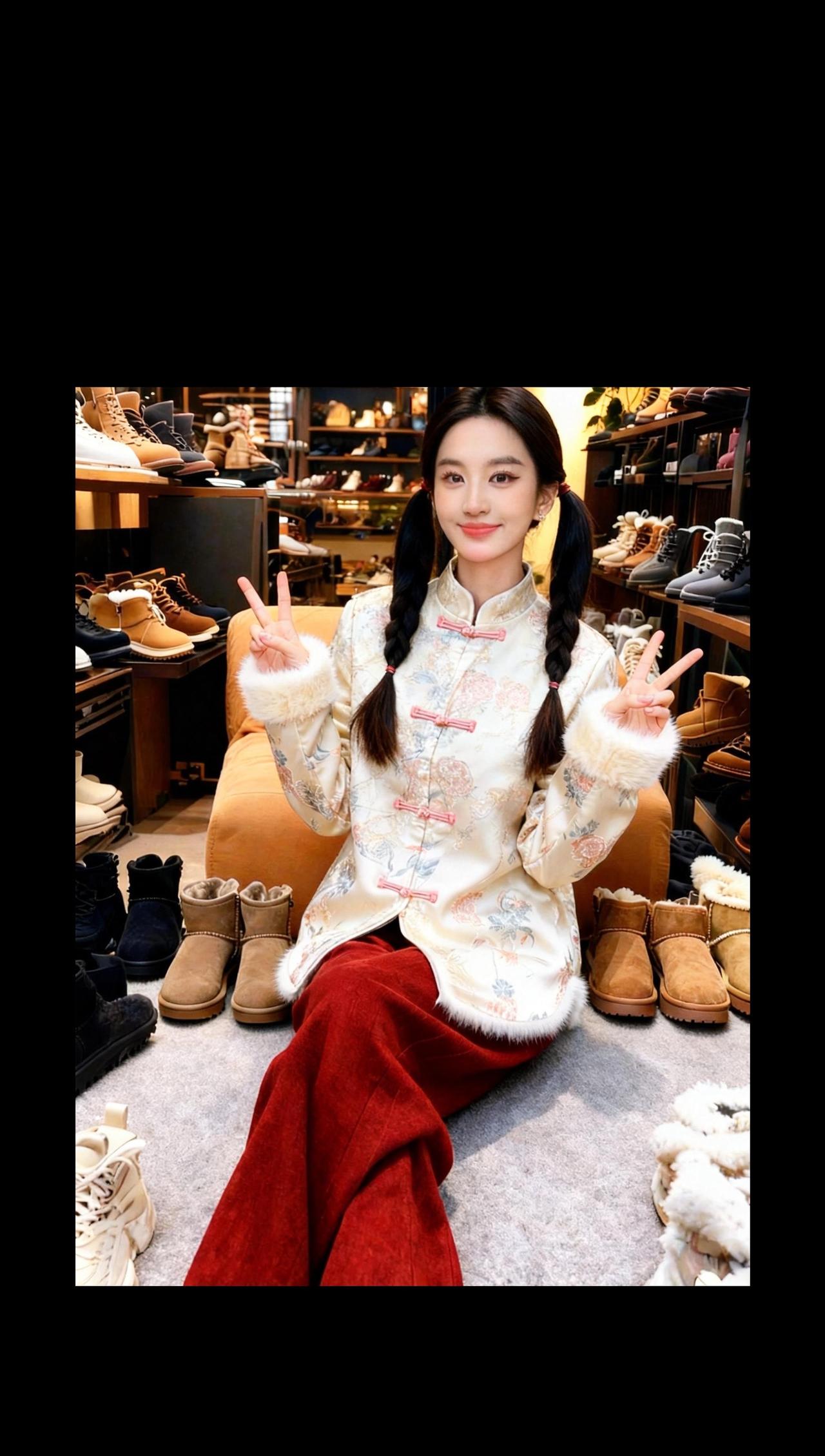 雪地靴自拍 AI创作特效 抖音ai创作 好物分享🔥