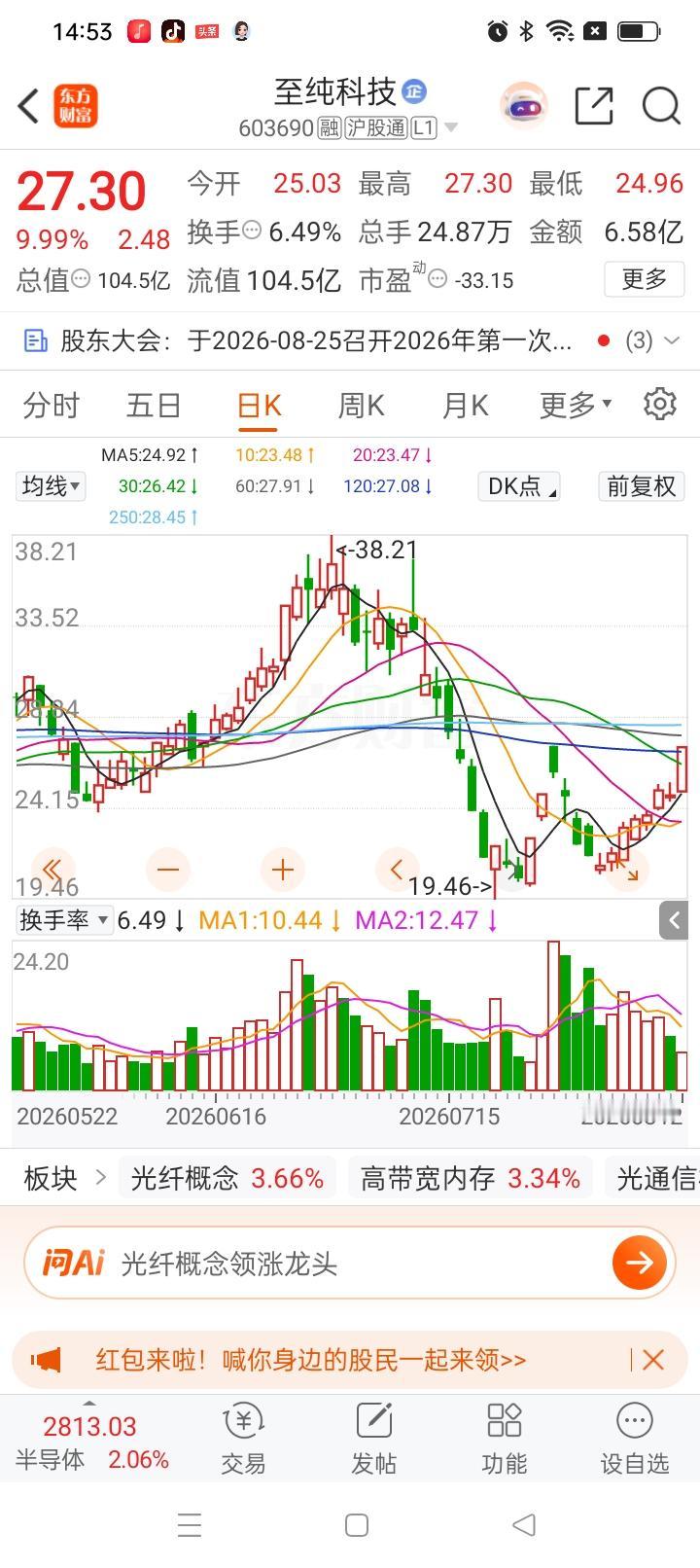 一位股民发视频失声痛哭，7月份32元买入至纯科技10000股，满心期待能够迎来一