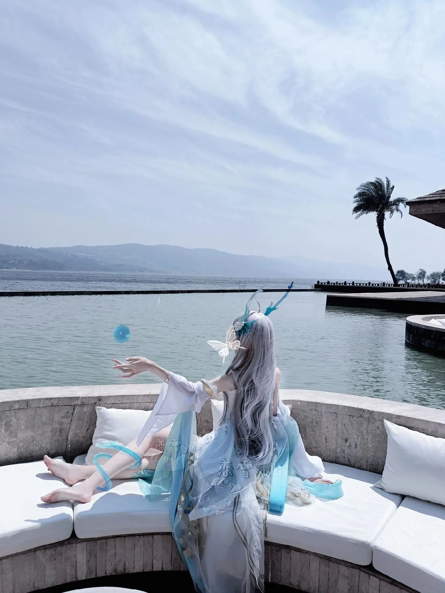 山青海色，与君共赴。西施游龙清影王者荣耀