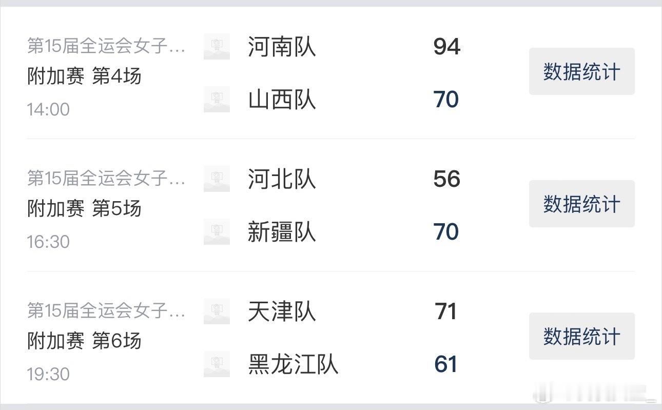 【全运会女篮成年组附加赛第二日综述：河南完胜山西，天津拿下黑龙江】今日，全运会女