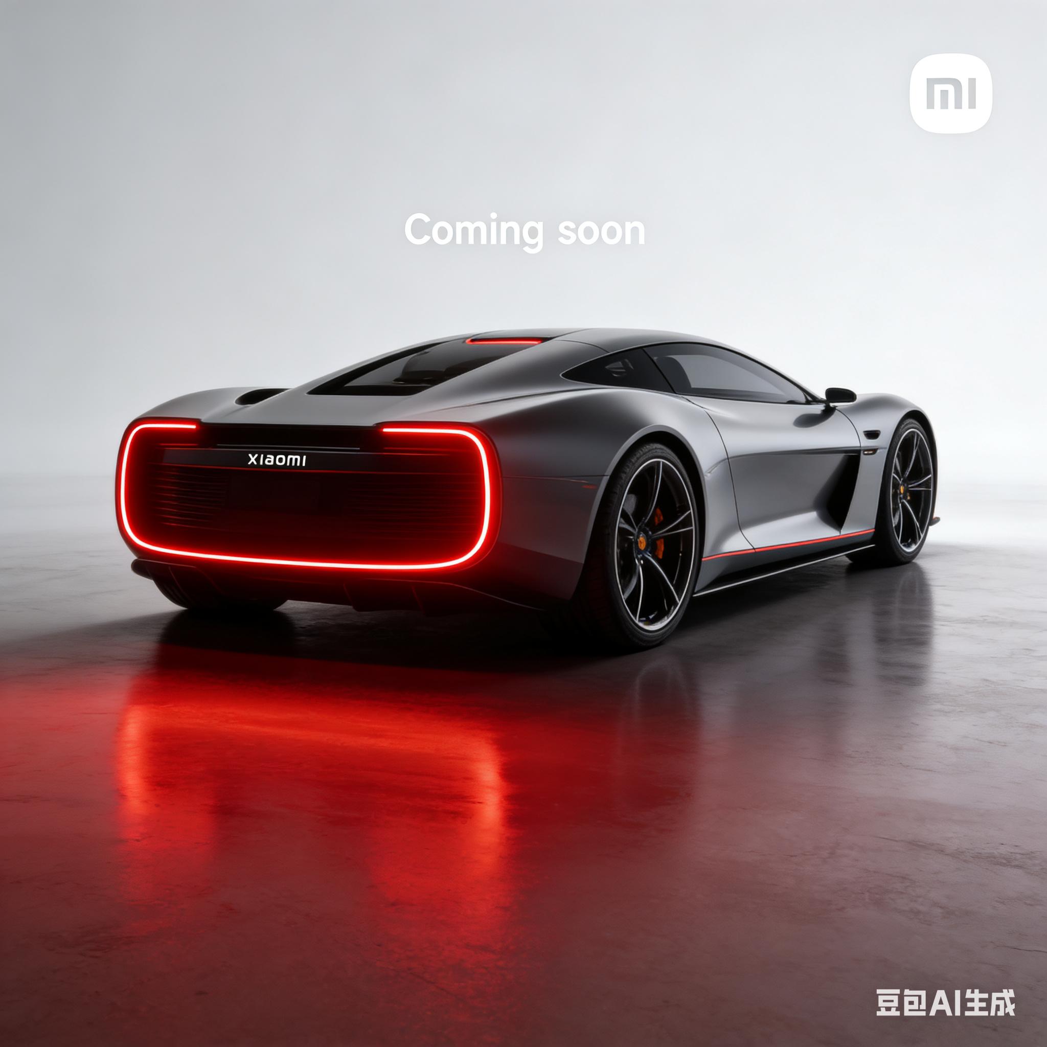 小米汽车预告图不知道长啥样，所以豆包画了一张，仅供参考。小米汽车