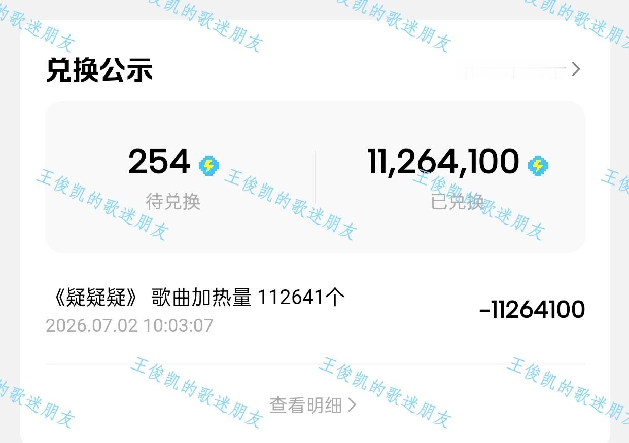 王俊凯首张同名专辑wjk 已兑换《J》篇章主打歌《疑疑疑》电力值，还差一点点就能