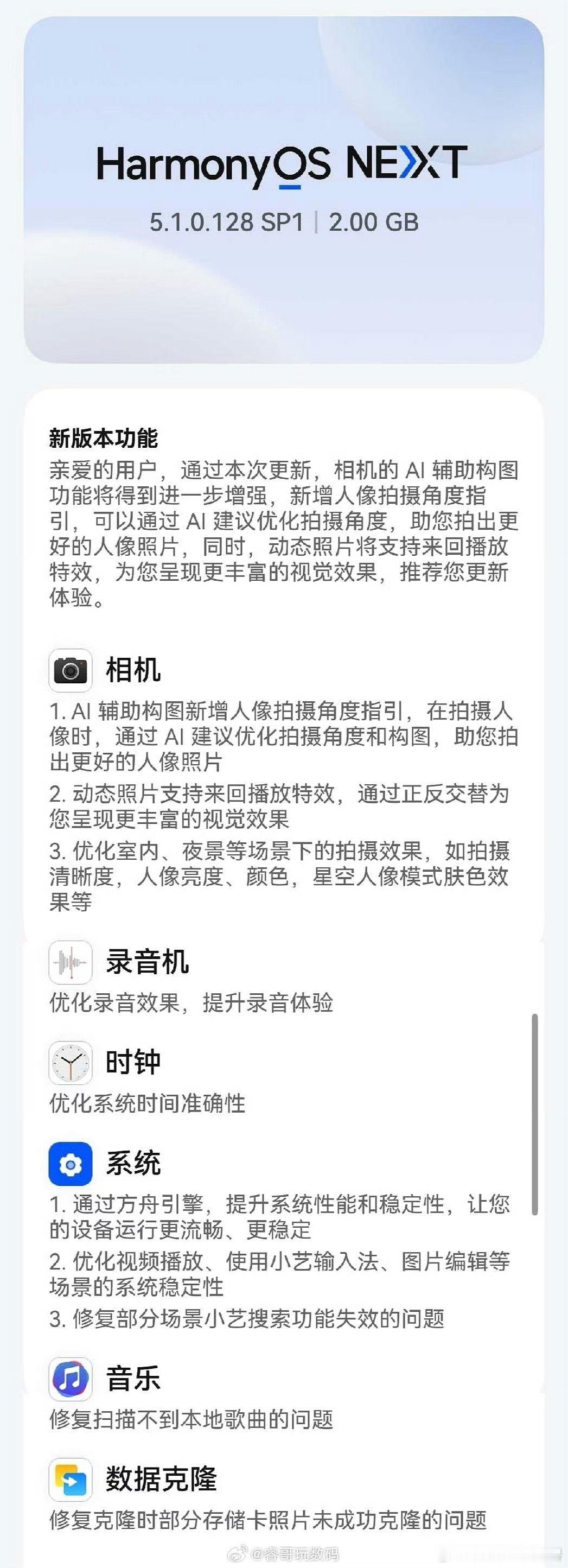 HUAWEI Pura80系列推送HarmonyOS 5.1.0.128版本更新