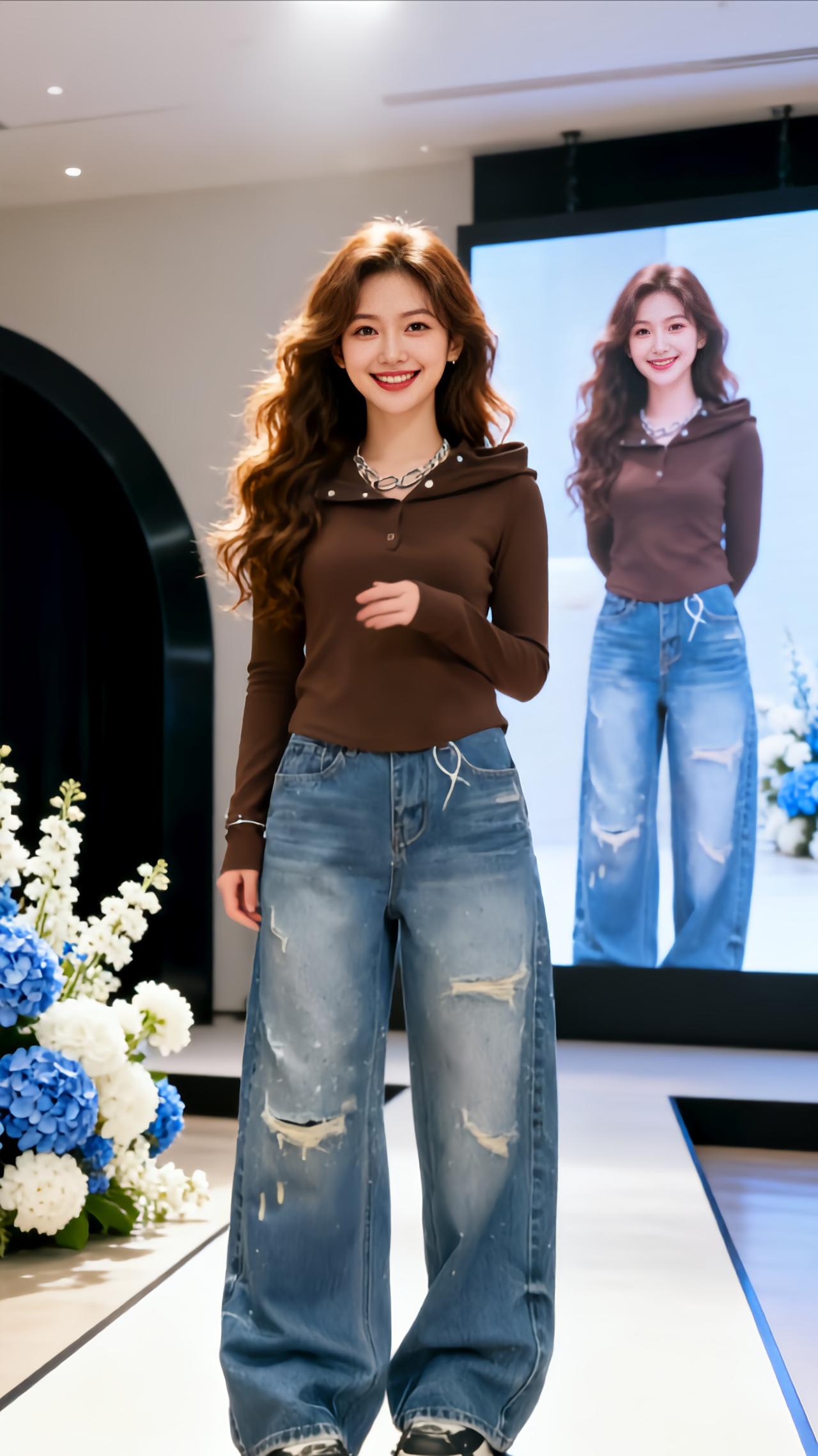 牛仔裤穿搭 牛仔裤 直筒显瘦秀场同款长裤 牛仔裤yyds 牛仔阔腿裤的百变魅力