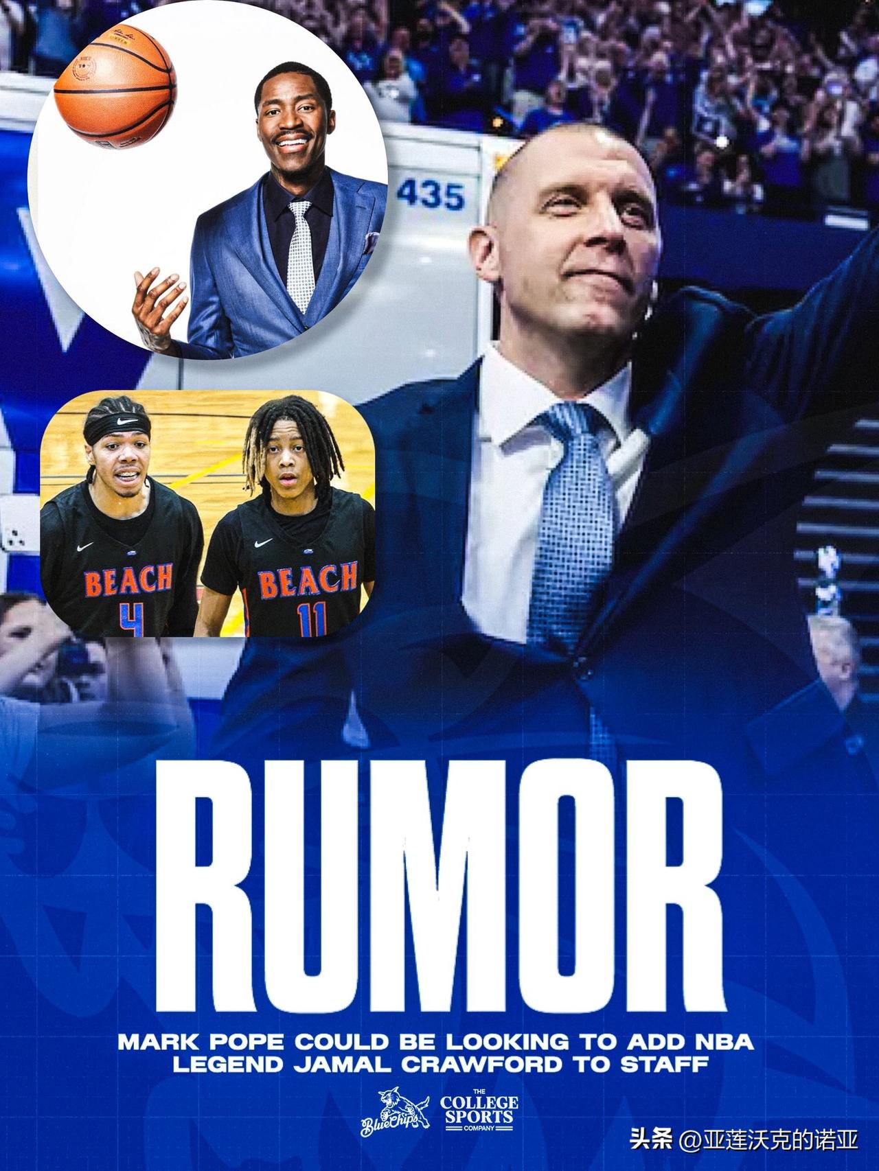 谣传前NBA球星贾马尔-克劳福德Jamal Crawford要去肯塔基大学，JC