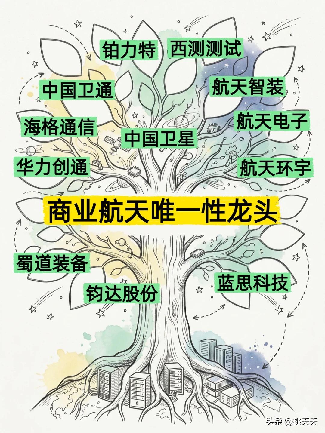 一文搞懂商业航天具备唯一性的12只龙头！！！
 
卫星/航天相关：
 
- 铂力