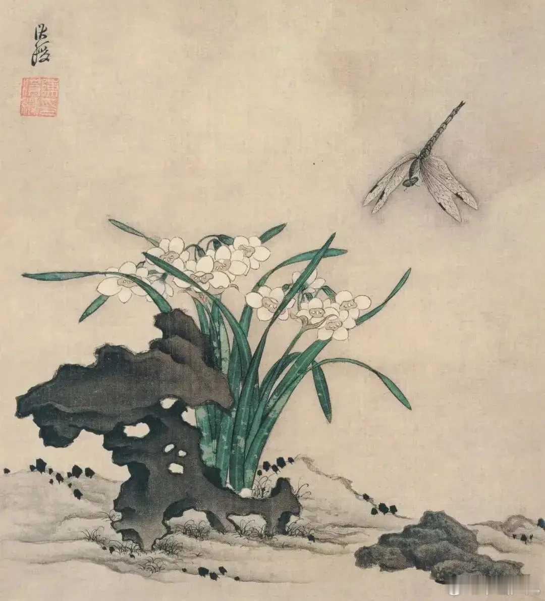 明 陈洪绶 花鸟册十开。陈洪绶（1598-1652），字章侯，幼名莲子，一名胥岸