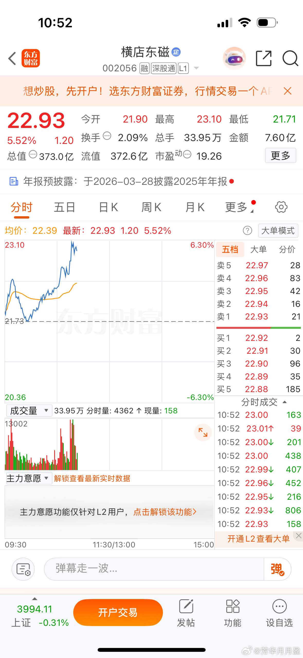 $横店东磁 sz002056$ 他来了 他来了…… 