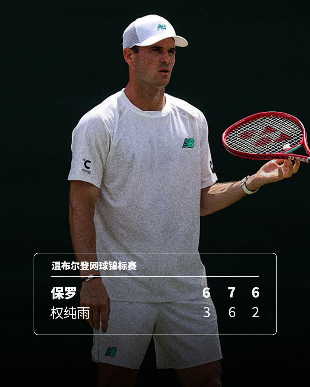 保罗将战胡尔卡奇💪温网2026 男单第二轮，21号种子保罗以6-3 7-6(4