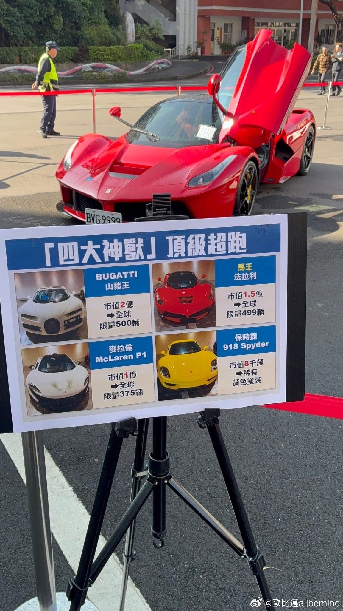 分享今天台北地檢署偵辦「太子集團」總裁陳志大規模跨國洗錢案，執行超跑法拍會，現場