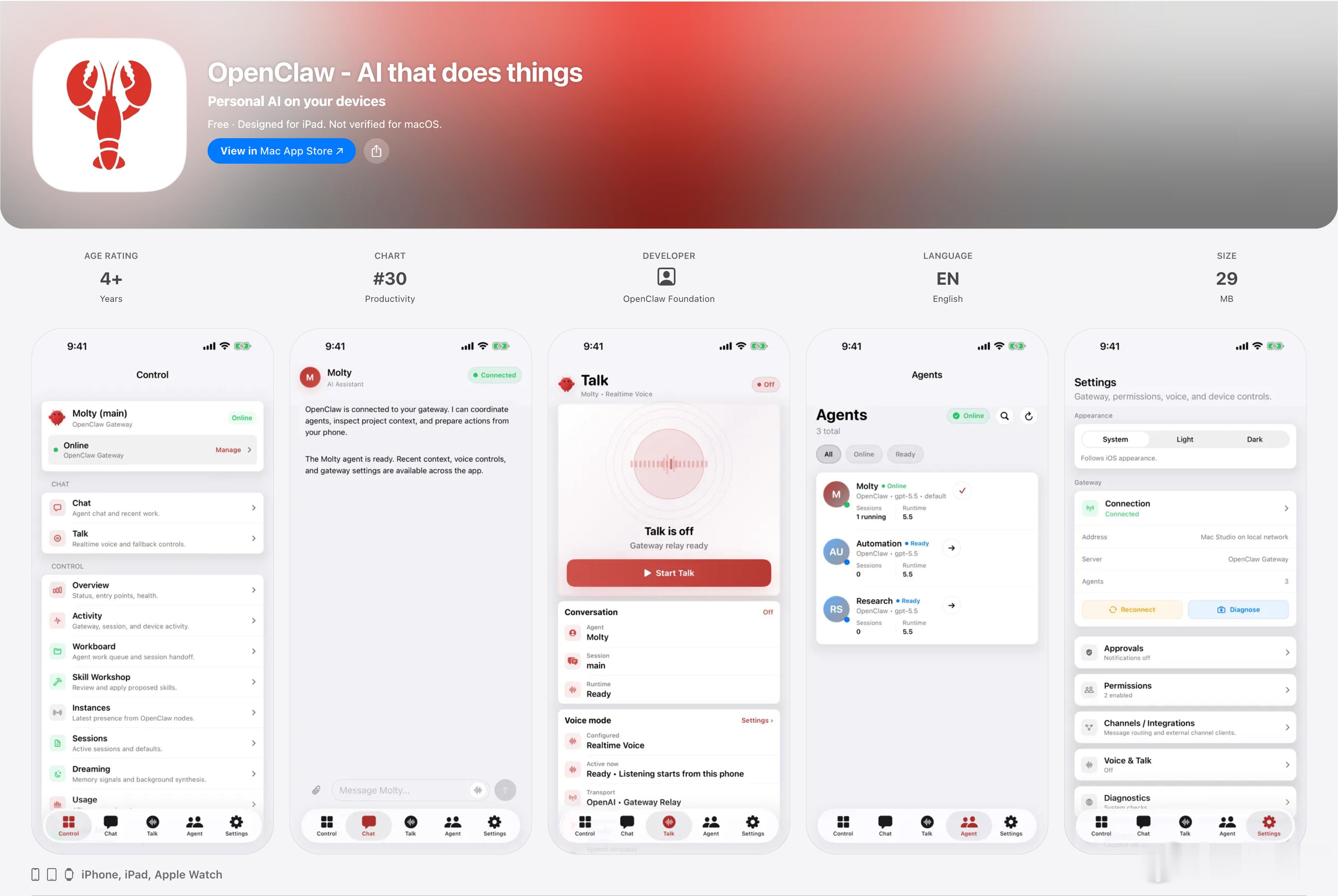 Openclaw推出了手机版的客户端， iOS + Android都覆盖了可以执