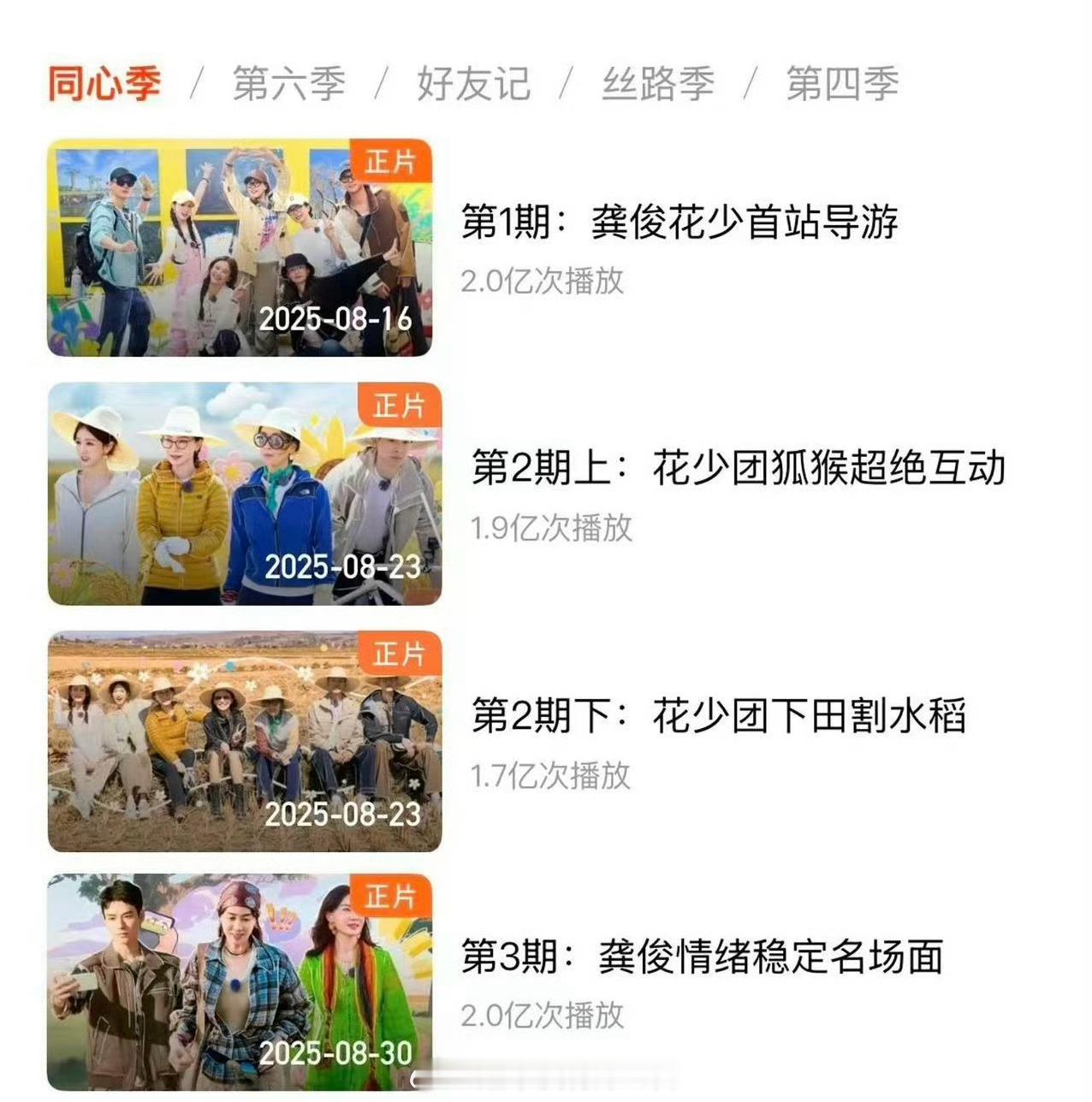 龚俊花少7两期播放量都破2亿了🎉 ​​​