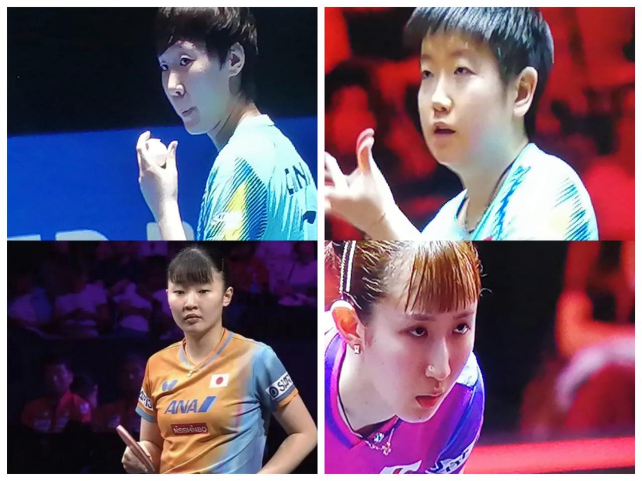 张本美和，早田希娜再遇“苦主”。

新加坡大满贯女单1/4决赛。国乒“双子星”王