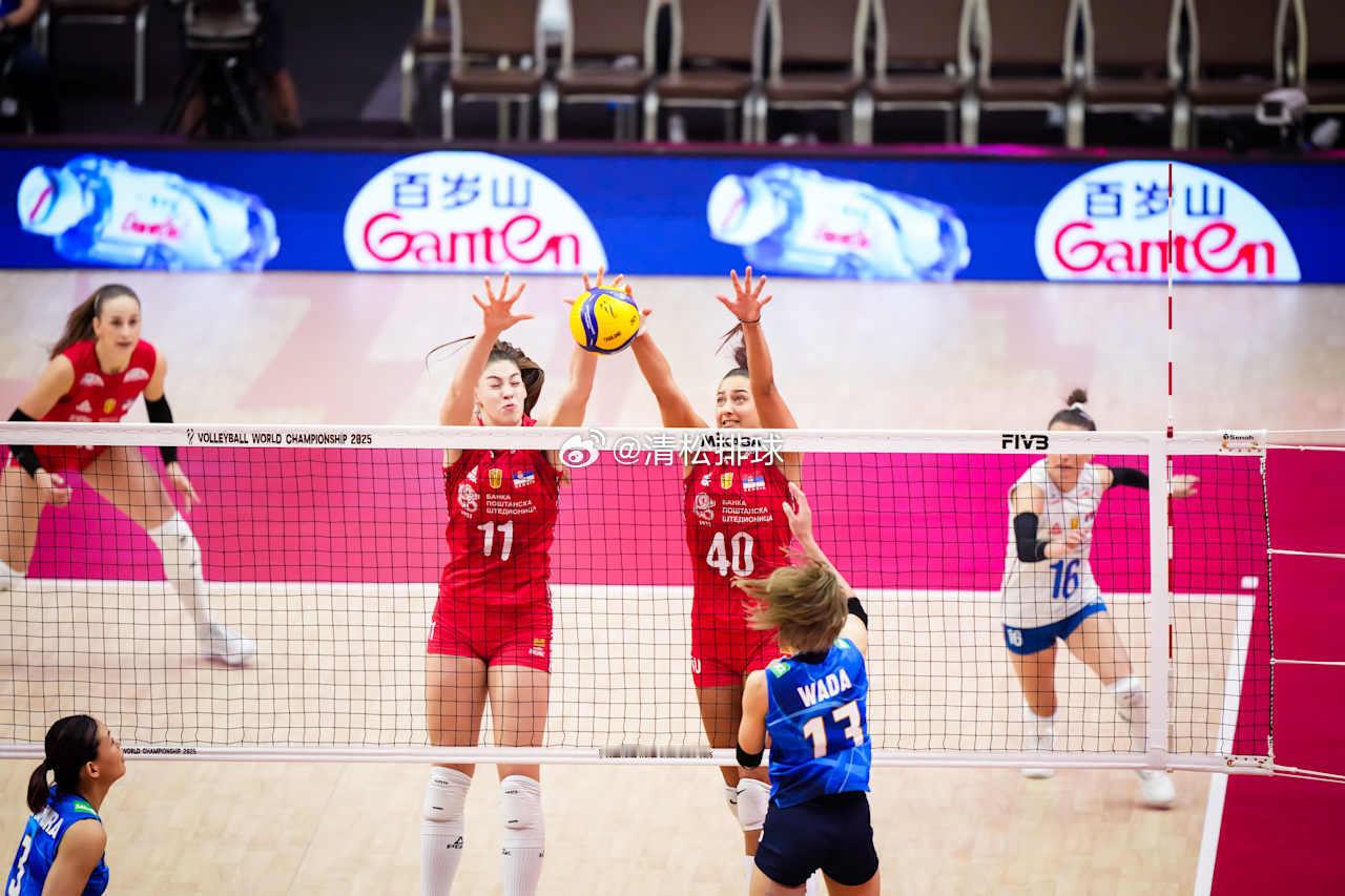 塞尔维亚女排1-2日本女排第三局技术统计总得分：25-23进攻：15-17拦网：