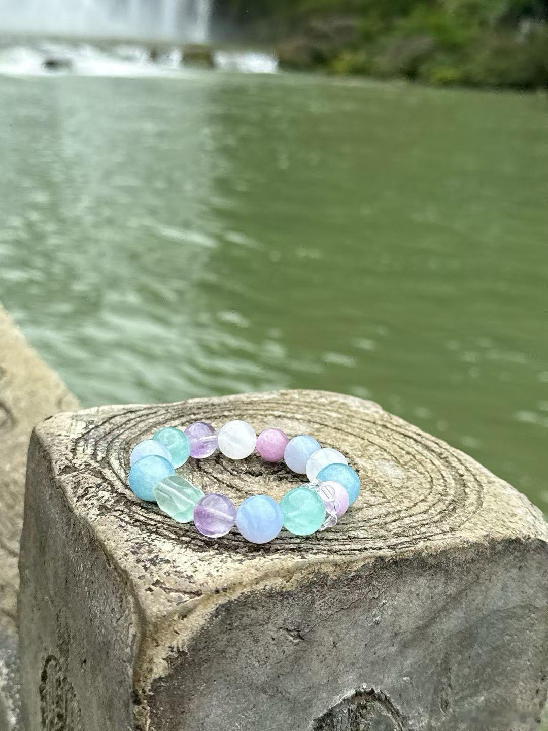 浮生五色💐🔮规格12-13mm萤石·智慧之石·紫锂辉·爱与和平之石海蓝宝·勇