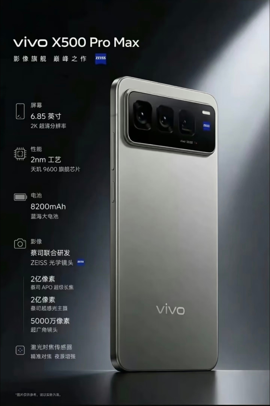 vivo X500Pro Max外观长这样？