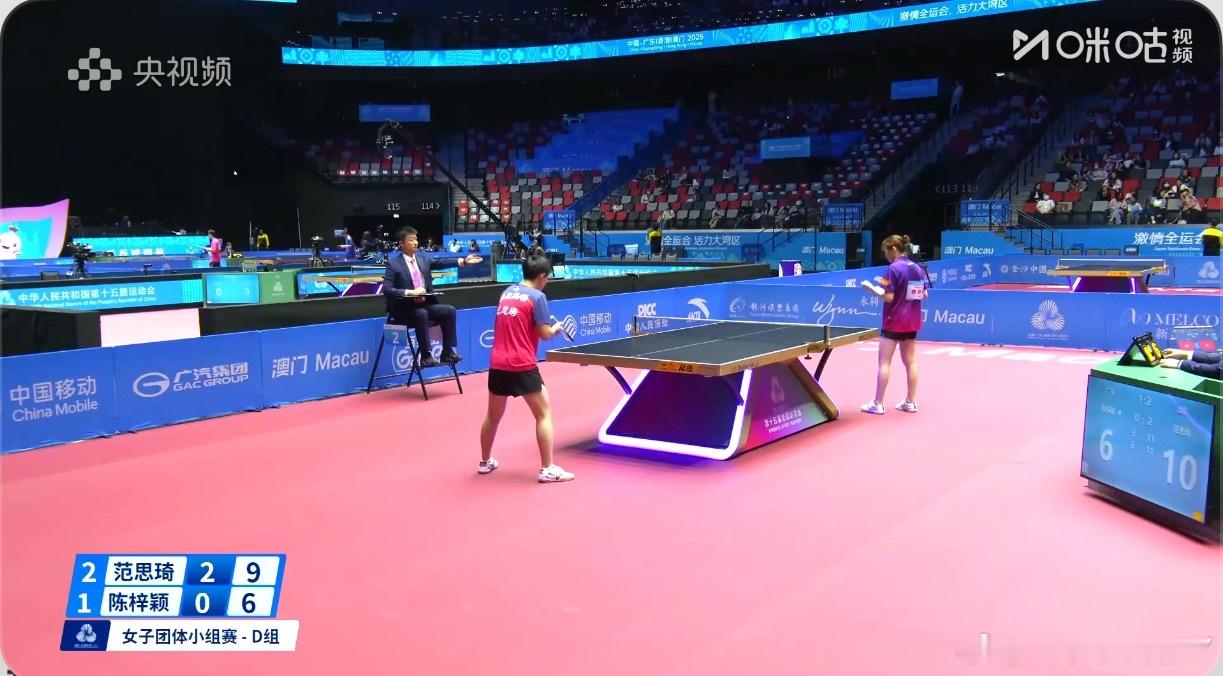 2025大湾区全运会女子团体C组山东3-1广东徐奕/王晓彤3-0陈梓颖/杨诗璐（