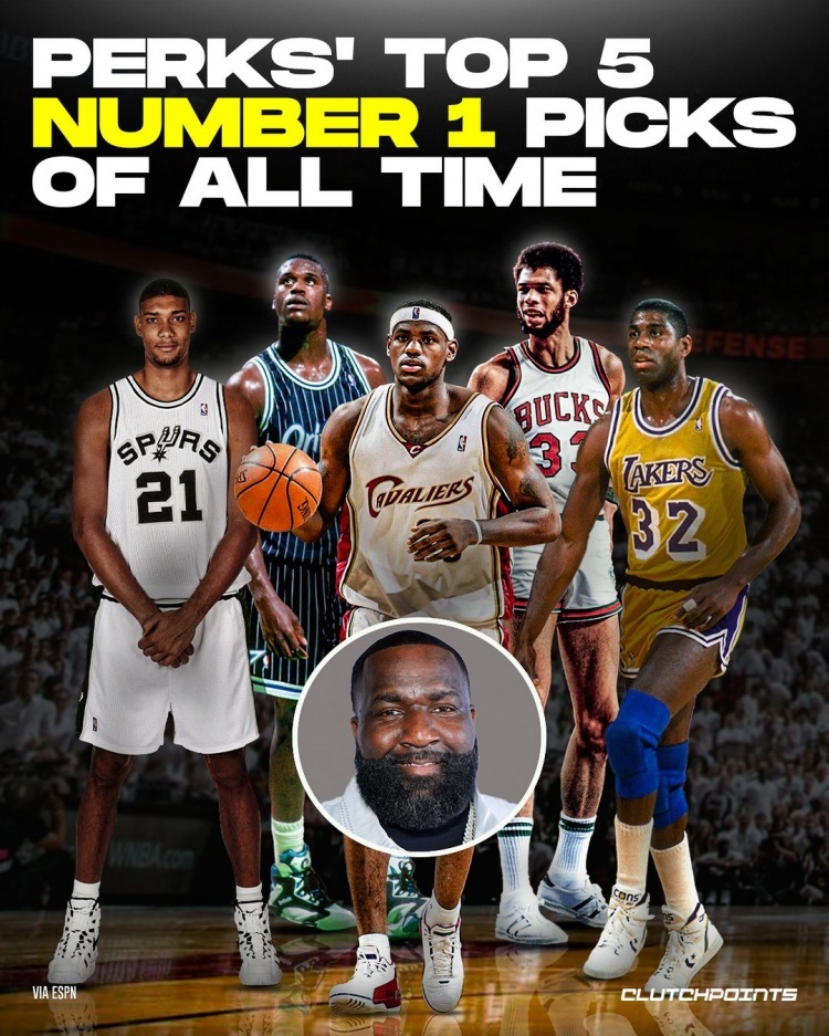 帕金斯心目中的NBA历史5大状元秀✋1⃣️詹姆斯2⃣️魔术师3⃣️贾巴尔4⃣️邓