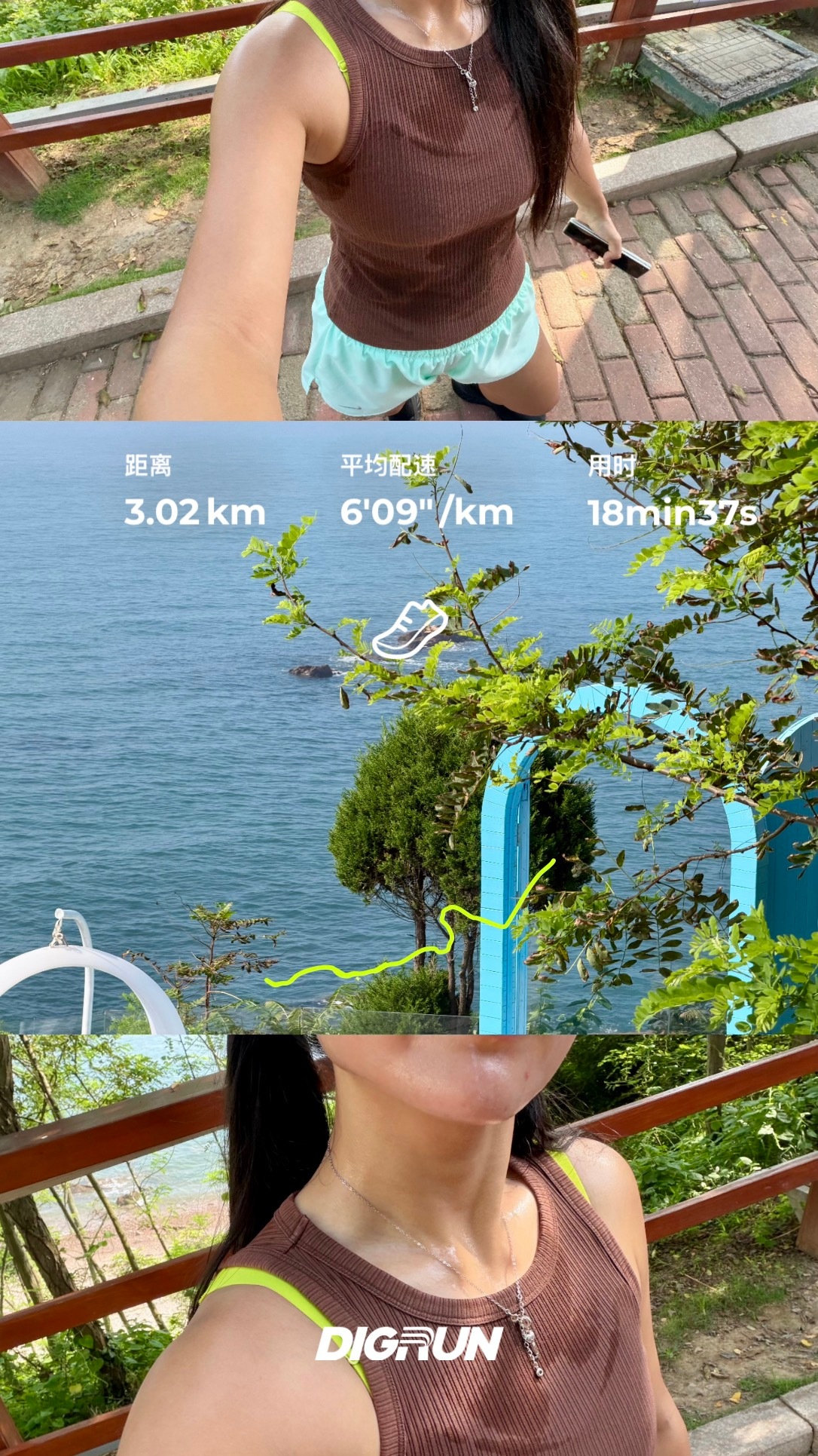夏天仅仅晨跑3km就已经大汗淋漓了🥵不过该说不说海边热风吹着阳光晒着真的热得很