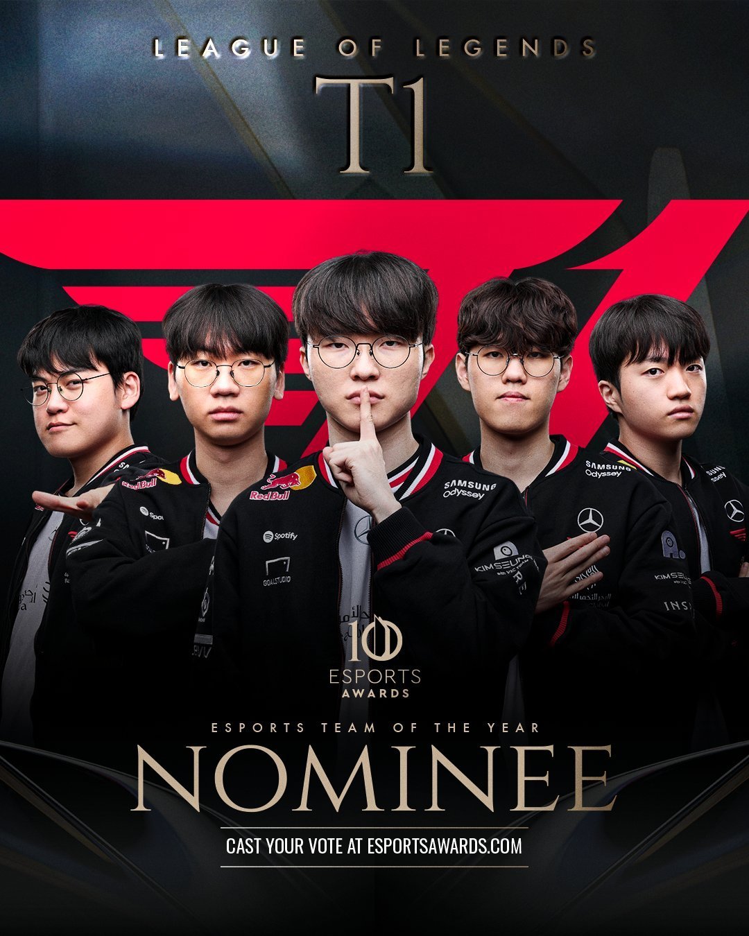 2025年Esports Awards提名T1年度最佳战队 Gumayusi年度