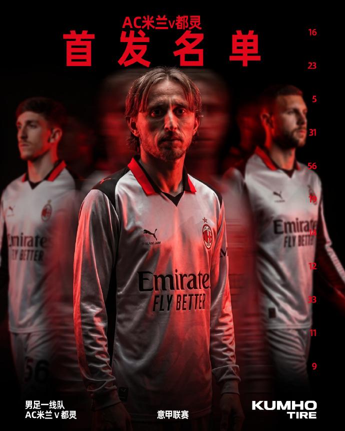 这是我们对阵都灵的首发阵容📋