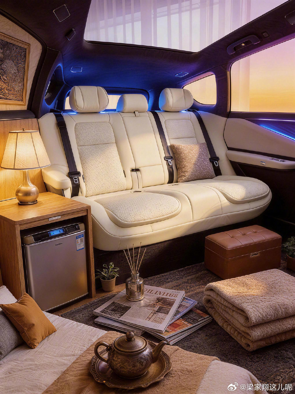 NX8顶流空间百试可乐最近是东风日产NX8的静态品鉴会，日产这回不光展示大沙发，