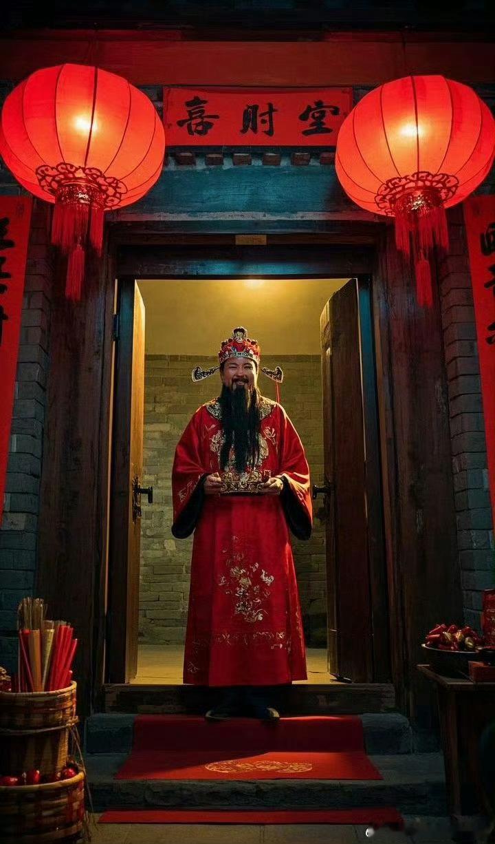 开门接财神，迎接财运。 
