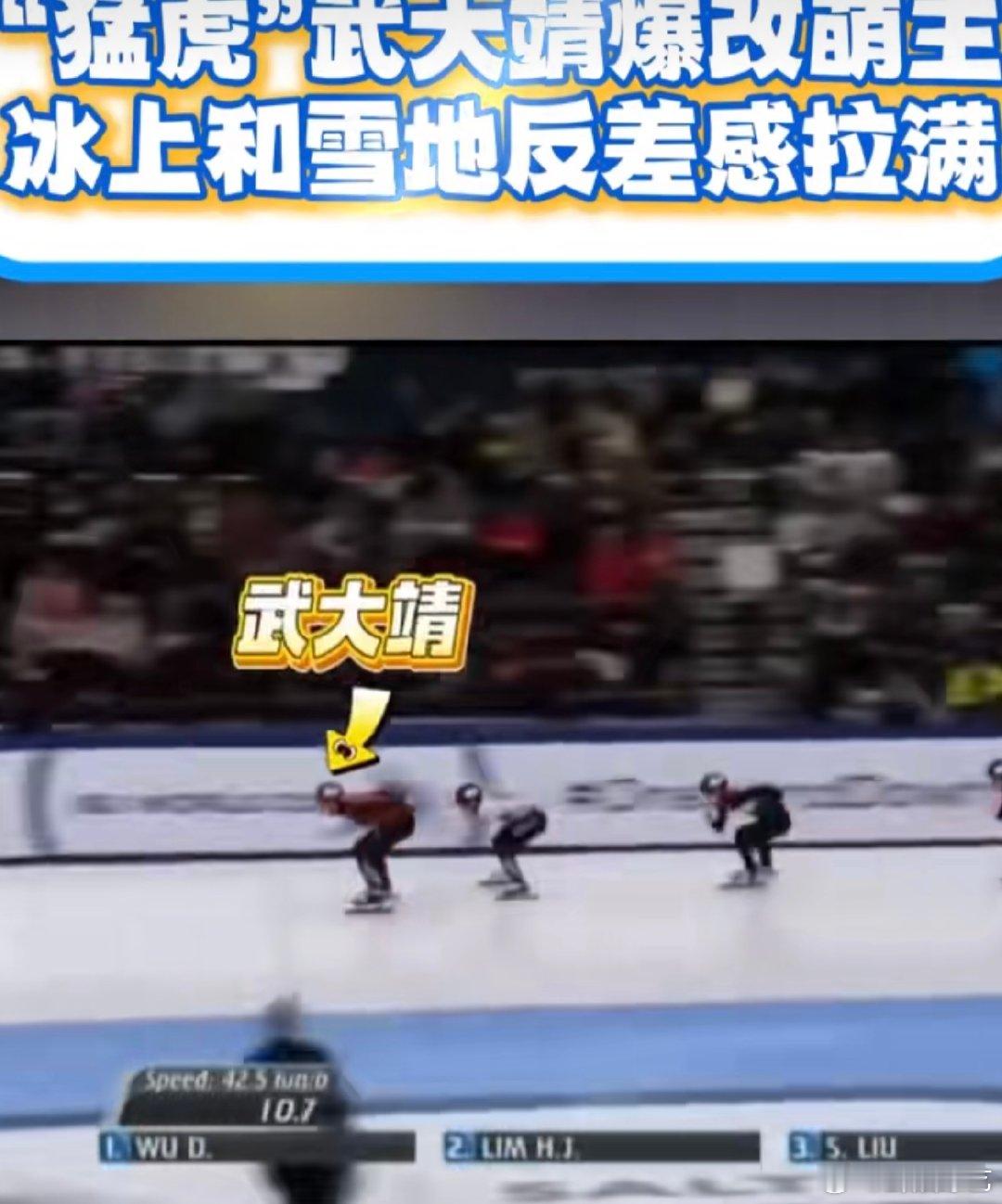 武大靖你好星期六反差萌武大靖赛场猛虎变雪地萌主 赛场是速度与力量的代表，综艺是欢