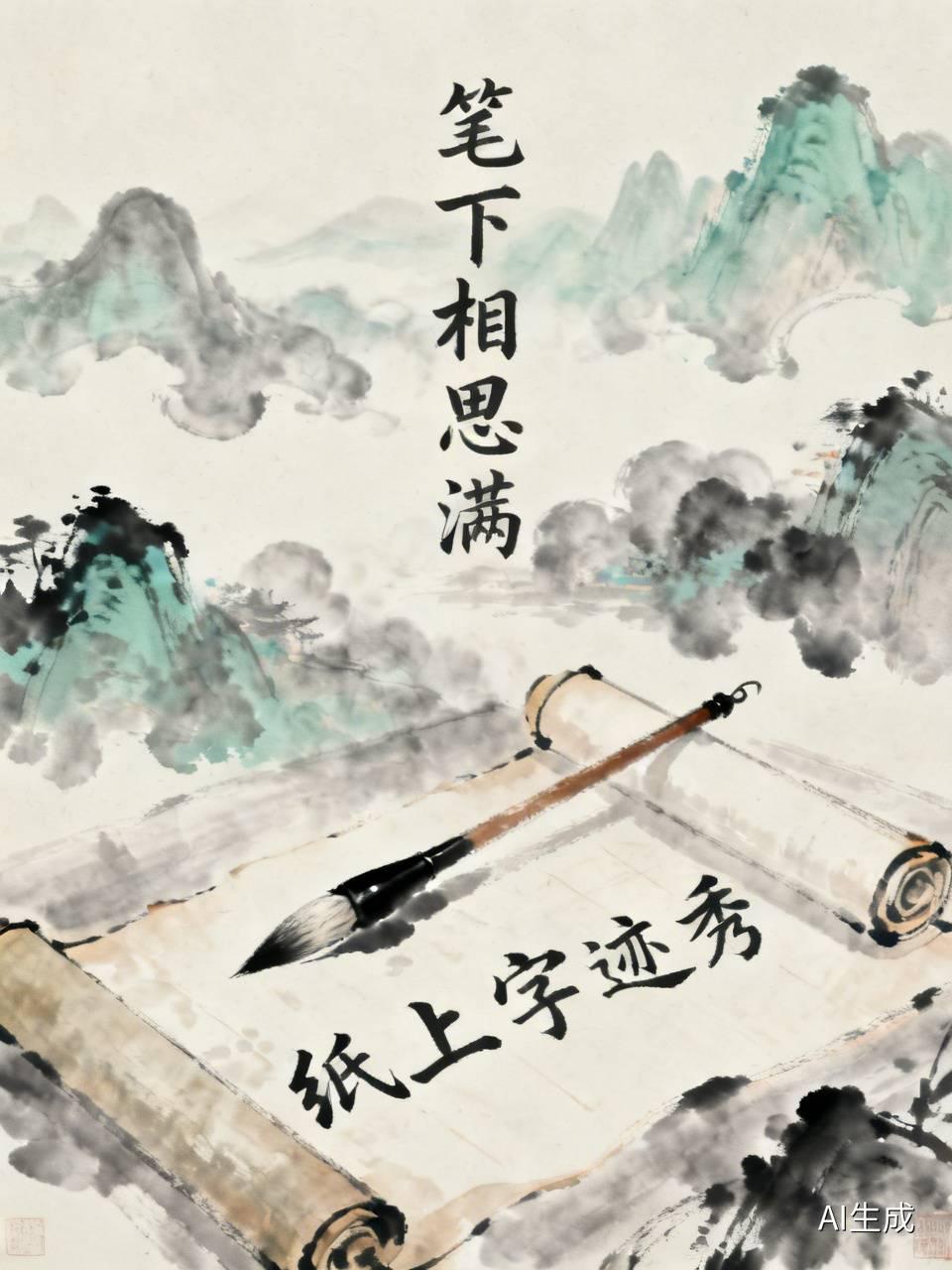 下联：纸上字迹秀。