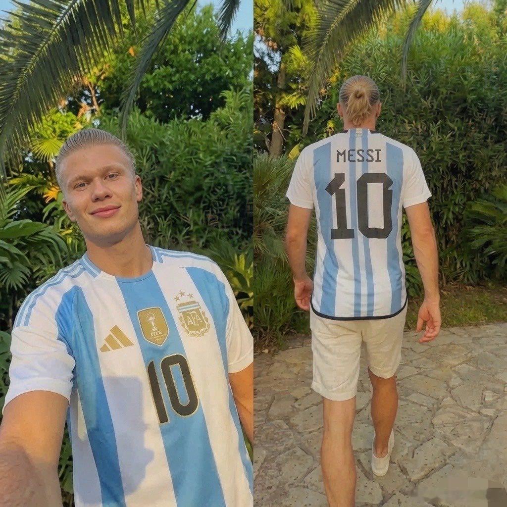 哈兰德公开支持英格兰 ，然后身穿梅西的衣服世界杯围观世界杯大V观赛团世界杯