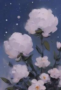 梦幻星空下的白色花朵，宛如仙境中的精灵。分享各种美丽的花  ， 随手拍美丽花朵
