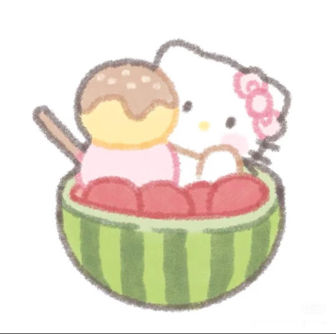 西瓜kitty猫头像 