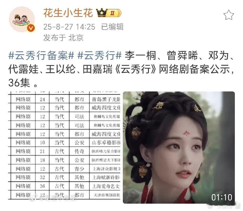 我的天呐！真是活得久啥都能见到啊！！李一桐、曾舜晞、邓为主演的电视剧《云秀行》终