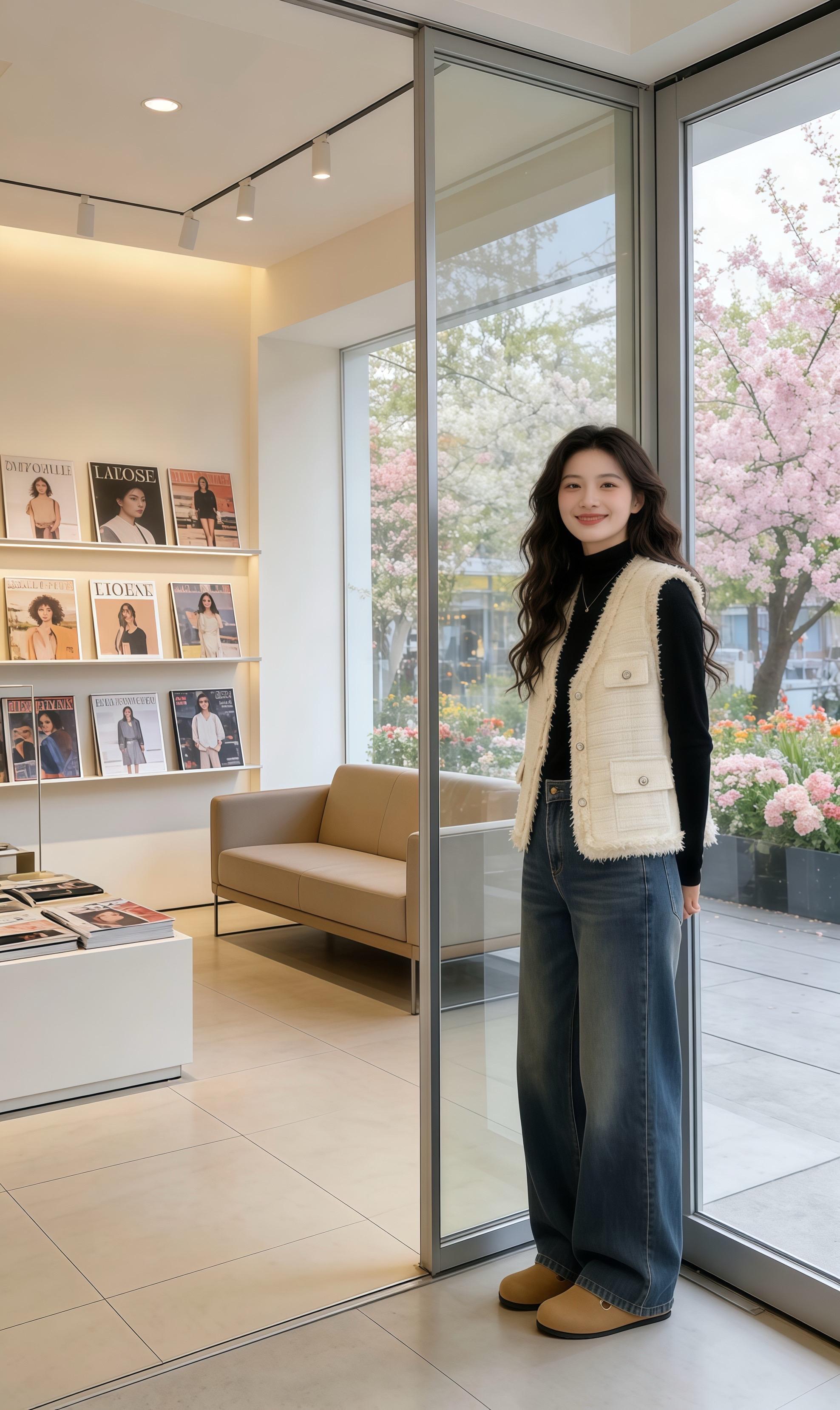 小香风马甲搭配