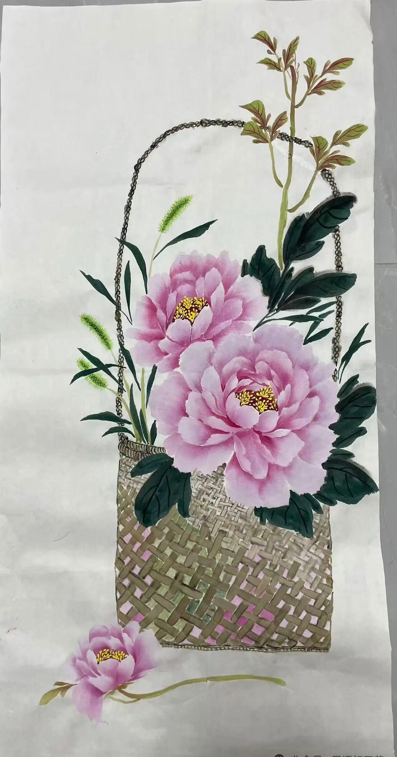 分享我这周有趣的事：她们画得牡丹太美了！