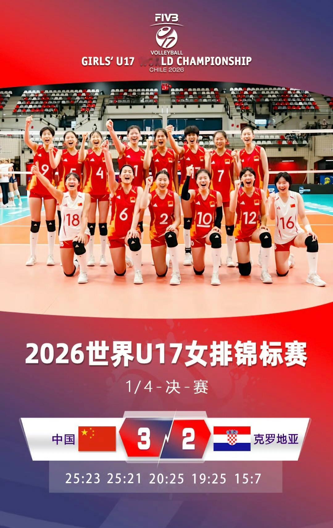 U17女排世锦赛四强出炉：中国、中国台北一家亲，姐妹花将齐力挑战美国、土耳其。